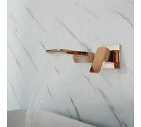 Rubinetto for lavabo in oro rosa con rubinetto for lavabo da bagno in oro spazzolato montato Rubinetto a cascata a parete Rubinetto for lavabo Combinazione di rubinetti Blanoir (Color : Rose Gold)