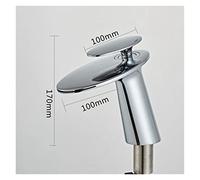 Rubinetto for lavabo in ottone massello in oro rosa rubinetto da bagno rubinetto freddo e calda a cascata miscelatore tavolino singolo impugnatura a ponte montata in oro rubinetto(A)