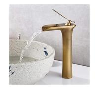 Rubinetto for lavabo in ottone, rubinetto a colonna for lavabo a risparmio idrico, spazzolato, antico, design accattivante, decorazione for bagno, sezione alta XF-Store(HIGH SECTION)