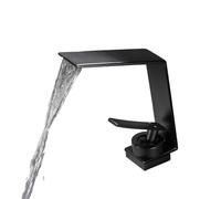 Rubinetto for lavabo, miscelatore for bagno, cascata, acqua calda e fredda, for lavabo(BLACK)