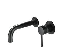 Rubinetto for lavabo, miscelatore for bagno, rubinetto a parete in ottone nero opaco con maniglia singola, acqua calda e fredda, set bianco, rosa oro per lavabi da vasca(Color1)