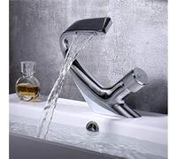 Rubinetto for lavabo moderno resistente in ottone elegante miscelatore monoforo con maniglia singola for lavabo da bagno(Silver)
