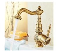 Rubinetto for lavabo monocomando girevole con incisione da cucina classica vintage da bagno in ottone antico(SLT0681S)