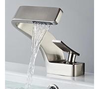 Rubinetto for lavabo montato sul piano del bagno, rubinetti miscelatori for lavello creativi a forma di serpente, miscelatore for acqua fredda e calda (Color : Brushed Nickel B)