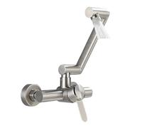 Rubinetto for lavabo pieghevole in acciaio inossidabile, montaggio a parete, for lavello da cucina, for bagno, girevole a 360 gradi Design senza perdite(2-Mode Style1)