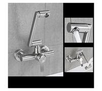 Rubinetto for lavabo pieghevole in acciaio inox fissato al muro Bagno Lavello da cucina Lavabi Miscelatore acqua calda fredda Girevole a 360 gradi Risparmiare spazio in cucina(1-Mode)