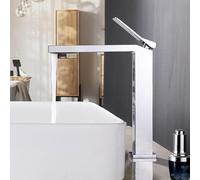 Rubinetto for lavabo Spazzolato Oro Nero Cromo Rubinetto for lavabo Miscelatore in ottone caldo e freddo Rubinetto for lavabo Rubinetto for acqua montato sul ponte(Chrome tall)
