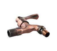 Rubinetto for lavabo, stile antico europeo, decorativo, da esterno, vintage, da giardino, con rubinetto a parete, for mocio(Red bronze)