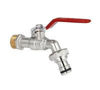 Rubinetto for lavatrice ad apertura rapida in rame, for esterni, giardino, piscina, 4 ugelli divergenti, collegamento for balcone(Red-B)