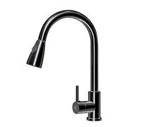 Rubinetto for lavello da cucina con spruzzatore estraibile, testa dello girevole a 360 gradi 3 modalità di impostazione: flusso/spruzzo/pausa, 16,93"x7,87"x1,97",nero(Noir)