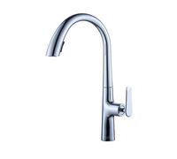 Rubinetto for lavello da cucina for bar Agriturismo commerciale, rubinetti da cucina monocomando argento, rubinetto da cucina estraibile, miscelatore acqua girevole a 360 gradi monoforo(Chrome)