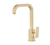 Rubinetto for lavello da cucina in oro spazzolato in ottone Rubinetto for lavello quadrato estraibile Rotazione dell'ugello Miscelatore for lavello Miscelatore caldo e freddo Rubinetti da cucina Gru(S
