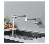 Rubinetto for lavello da cucina, riempitore di pentole, beccuccio a doppio snodo, pieghevole, estensibile, braccio girevole, montaggio a parete, in ottone, foro singolo, una maniglia(Chrome A)