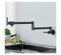 Rubinetto for lavello da cucina, riempitore di pentole, beccuccio a doppio snodo, pieghevole, estensibile, braccio girevole, montaggio a parete, in ottone, foro singolo, una maniglia(Black Bronze B)