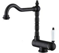 Rubinetto for lavello della cucina Rotante a 360 gradi Retro Miscelatore monocomando for finestra interna pieghevole Tappearlblack