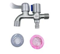 Rubinetto for piscina G1/2 in acciaio inox, doppio, aperto, for lavatrice, rapido, singolo, freddo, esterno, giardino(Ping jian)
