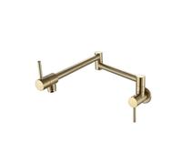 Rubinetto for riempire pentole da cucina pieghevole a parete for acqua fredda a for lavello Beccuccio girevole in ottone(Brushed Gold)