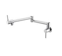 Rubinetto for riempire pentole da cucina pieghevole a parete for lavello a foro singolo freddo girevole Beccuccio Cromato Oro Ottone(Chrome)