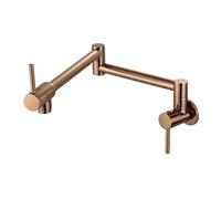 Rubinetto for riempire pentole da cucina pieghevole a parete Singolo freddo foro Oro rosa for lavello Beccuccio girevole Ottone(Rose gold)