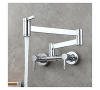 Rubinetto for riempire pentole da cucina pieghevole nero for lavello monoforo caldo e freddo Beccuccio girevole Ottone dorato spazzolato(Chrome A)