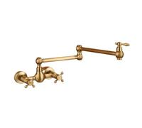 Rubinetto for riempire pentole in bronzo antico, rubinetto da cucina pieghevole a parete, rubinetto for lavello monoforo caldo e freddo Funzionamento flessibile(Style A)