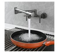 Rubinetto for riempire pentole in ottone, 2 fori, montaggio a parete, rubinetto da cucina pieghevole, miscelatore caldo e freddo, a 3 maniglie(Grey 1 Function)