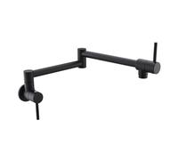 Rubinetto for riempire pentole in ottone, rubinetto da cucina, rubinetto monoforo for acqua fredda, rubinetto for lavello cromato Funzionamento flessibile(Black)