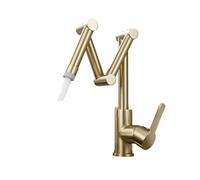 Rubinetto for riempire pentole, montaggio su ponte, prolunga a tre sezioni, rubinetto da cucina pieghevole, triplo giunto, braccio girevole for acqua calda e fredda(2 Function Brushed)