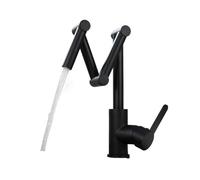 Rubinetto for riempire pentole, montaggio su ponte, prolunga a tre sezioni, rubinetto da cucina pieghevole, triplo giunto, braccio girevole for acqua calda e fredda(1 Function Black)