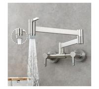 Rubinetto for riempire pentole, rubinetto da cucina pieghevole a parete, rubinetto for lavello monoforo caldo e freddo, beccuccio girevole pieghevole Funzionamento flessibile(Nickel B)