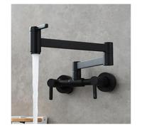 Rubinetto for riempire pentole, rubinetto da cucina pieghevole a parete, rubinetto for lavello monoforo caldo e freddo, beccuccio girevole pieghevole Funzionamento flessibile(Black A)
