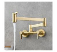 Rubinetto for riempire pentole, rubinetto da cucina pieghevole a parete, rubinetto for lavello monoforo caldo e freddo, beccuccio girevole pieghevole Funzionamento flessibile(Brushed gold A)