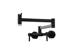 Rubinetto for riempire pentole, rubinetto da cucina pieghevole a parete, rubinetto for lavello monoforo caldo e freddo, beccuccio girevole pieghevole spazzolato Funzionamento flessibile(Black B)