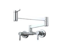 Rubinetto for riempire pentole, rubinetto da cucina pieghevole a parete, rubinetto for lavello monoforo caldo e freddo, beccuccio girevole pieghevole spazzolato Funzionamento flessibile(Chrome A)