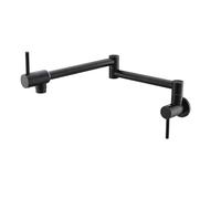 Rubinetto for riempire pentole, rubinetto da cucina pieghevole a parete, rubinetto for lavello singolo freddo monoforo in oro rosa Funzionamento flessibile(Black oil brushed)