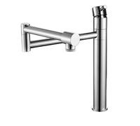 Rubinetto for riempire pentole, rubinetto da cucina pieghevole con gambo di prolunga, braccio girevole a doppio giunto estensibile, fornello in ottone, girevole a 360° Funzionamento flessibile(Silver)