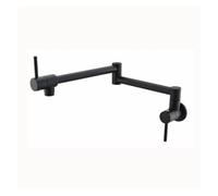 Rubinetto for riempitivo in bronzo antico for cucina singolo pieghevole a parete for lavello nero Ruota beccuccio in ottone(Black)