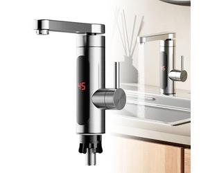 Rubinetto For Riscaldamento Istantaneo, 30-55 ℃, Uscita Acqua Calda In 3 Secondi, Temperatura LED, Acqua Calda E Fredda, Rubinetto Elettrico For Acqua Calda Da 3300 W For Cucina Bagno