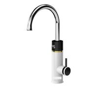 Rubinetto For Scaldabagno Elettrico Istantaneo Con Rubinetto For Acqua Calda 2in1 Con Rubinetto For Riscaldamento Con Display Digitale Rapido Sicuro(Black and white)