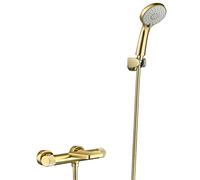 Rubinetto for vasca a parete a cascata, miscelatore for rubinetti for bagno caldo e freddo in ottone massiccio con doccetta a mano, set rubinetto for doccia for da in oro spazzolato