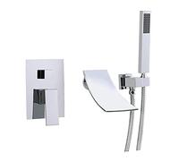 Rubinetto for vasca da bagno con montaggio a parete spray palmare, rubinetto for a cascata for maniglia singola commerciale, cromo lucido