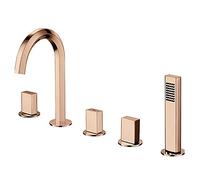 Rubinetto for vasca da bagno in cinque pezzi for lavabo, miscelatore for acqua calda e fredda for, set di rubinetti for doccia for tipo split in rame, galvanica,A(B)
