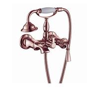 Rubinetto for vasca da bagno in oro rosa Rubinetti for in ottone con doccetta Miscelatore monocomando montato sul ponte for il