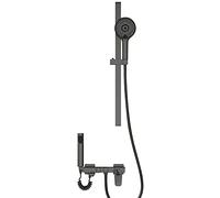 Rubinetto for Vasca for Termostatico for a Parete for in Ottone Miscelatore for con 3 Getti Doccia a Mano, Barra di Scorrimento for, Spray for Bidet,Nero(Noir)