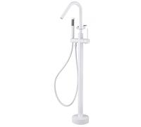 Rubinetto for Vasca Girevole Autoportante for A Pavimento for A Monocomando for In Ottone Miscelatore for Con Doccetta, Flessibile for Doccia,Bianco(Blanc)