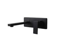 Rubinetto for vasca Rubinetto for acqua calda e fredda a cascata con montaggio a parete, rubinetti miscelatori for lavabo da bagno cromati neri per lavelli per roulotte e case(Noir)