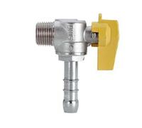Rubinetto Gas Maschio ½ per Metano a Squadro con Portagomma Ø 15 mm 2 Pezzi