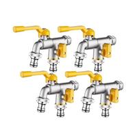 Rubinetto Giardino 1-4 pezzi 1/2'' rubinetto for tubo da giardino in ottone uno dentro due fuori 4 punti tutto in rame for connettore for balcone esterno Per il cortile(Double-outlet 4Pcs)