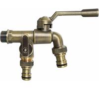 Rubinetto Giardino Doppio Vintage Rubinetto Da Esterno in Ottone Fontana Giardin