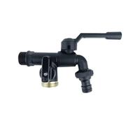 Rubinetto Giardino Rubinetto Da Giardino For Esterni In Ottone Nero, For Tubo For Con Doppia Uscita For Lavatrice, Esterno 3/4 Di Pollice(DN20 Double outlet)